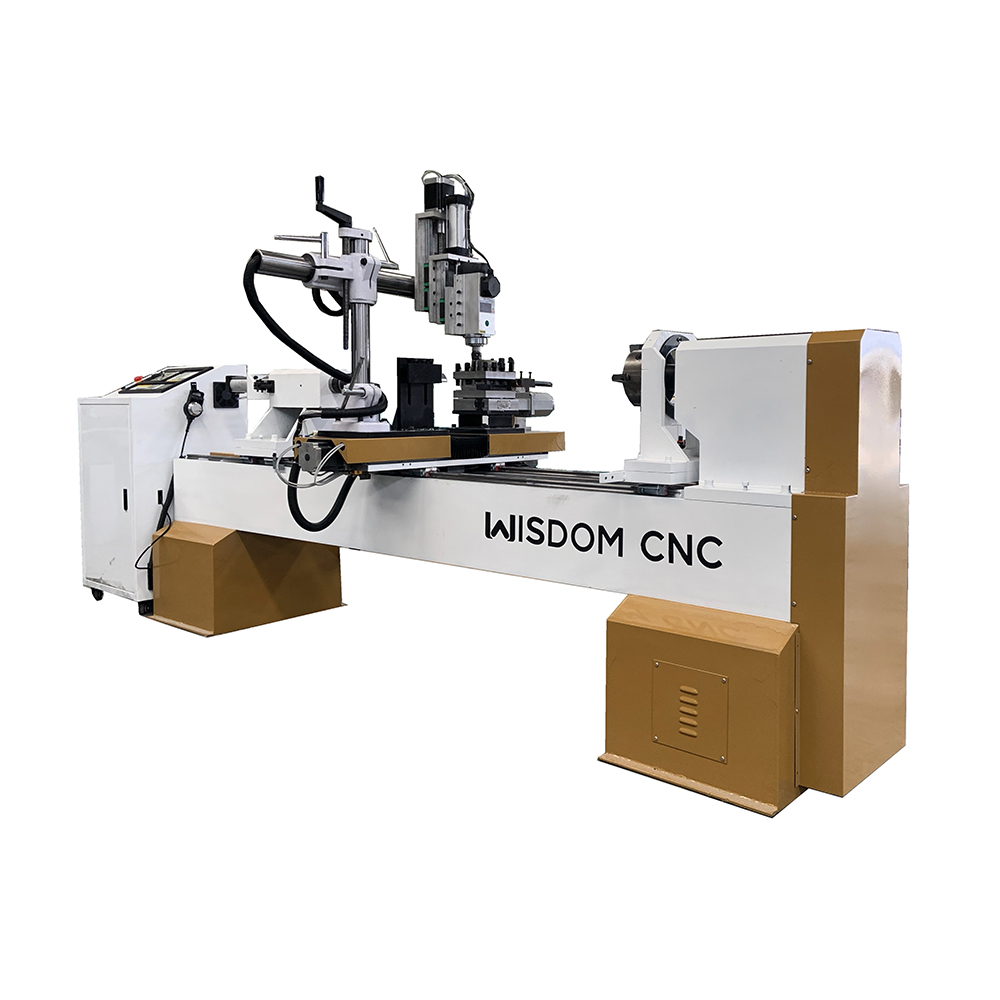 ATC CNC Wood Lathe Machine with Auto Tools Changer from Wisdom CNC