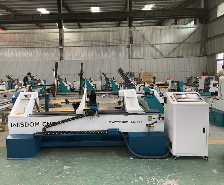WSL1530A Auto Feeding CNC Wood Lathe Machine Wisdom CNC